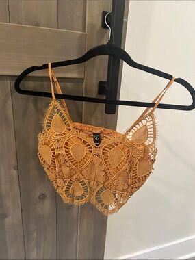 Windsor Mustard Crochet Crop Top